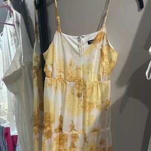 LOFT Yellow Floral Maxi Dress